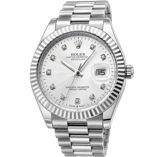 Rolex Date-just Silver
